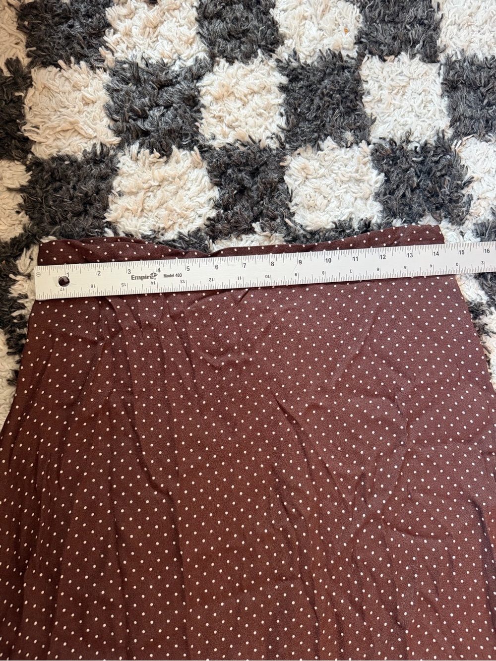 Reformation Bea Midi Skirt Brown and White Polka Dot - Picture 10 of 11